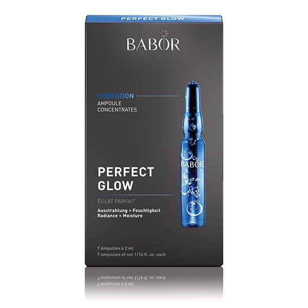 Babor Ampoule Concentrates Hydration Perfect Glow reduserer synlig dybden på fine linjer og rynker, og gir huden øyeblikkelig et jevnere og fastere utseende – løfteeffekten skaper jevnere hud på et øyeblikk.