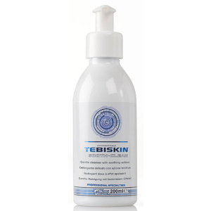 Tebiskin Sooth-Clean Cleanser er et delikat vaskemiddel med en spesifikk beroligende og mykgjørende virkning, indisert for å rense sensitiv og hyperreaktiv hud, inkludert hud med Couperose.