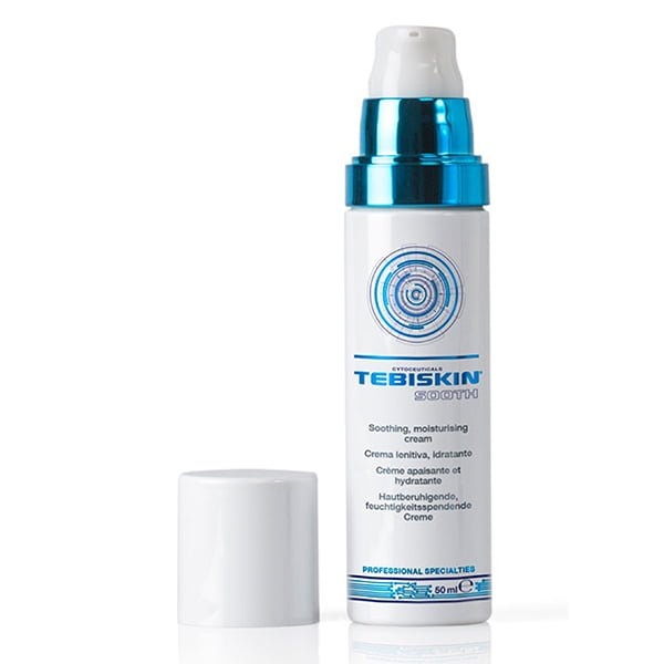 Tebiskin OSK Cream for akneutsatt hud er en lett absorberbar emulsjon som reduserer de typiske ujevnhetene i hud med kviser og gir synlig forbedring. Den er basert på den kombinerte virkningen av Trietylcitrat, etyllinoleat, GT-peptid-10 og salisylsyre. Trietylcitrat kombinert med GT-peptid-10 gir effektiv anti-bakteriell virkning, mens MSM (Methyl Sulfonyl Methane) gir en tydelig beroligende beroligende virkning på samme tid.