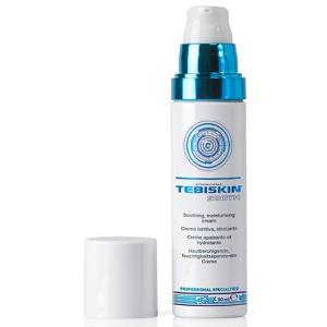 Tebiskin OSK Cream for akneutsatt hud er en lett absorberbar emulsjon som reduserer de typiske ujevnhetene i hud med kviser og gir synlig forbedring. Den er basert på den kombinerte virkningen av Trietylcitrat, etyllinoleat, GT-peptid-10 og salisylsyre. Trietylcitrat kombinert med GT-peptid-10 gir effektiv anti-bakteriell virkning, mens MSM (Methyl Sulfonyl Methane) gir en tydelig beroligende beroligende virkning på samme tid.
