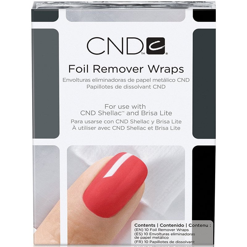 CND Foil Remover Wraps har integrert bomullspads som begrenser hvor mye Aceton / Offly Fast huden rundt utsettes for ved at den holdes nøyaktig på plass over neglen.