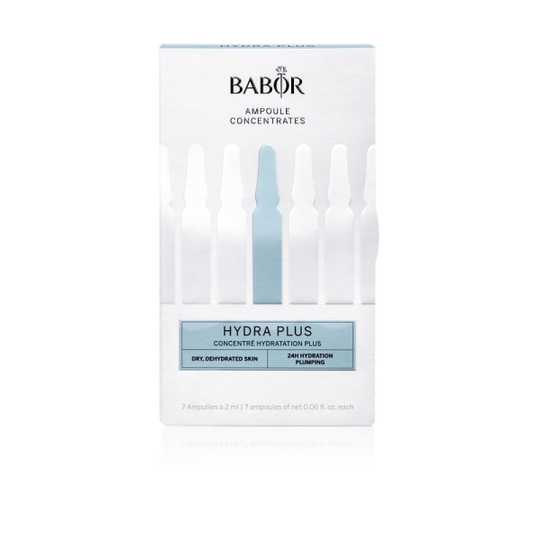 Babor Ampoule Concentrates Hydra Plus er en hyaluronsyre som plumper opp huden med intensiv fuktighet. Fjerner tørrhetslinjer, super for all slags dehydrert hud.