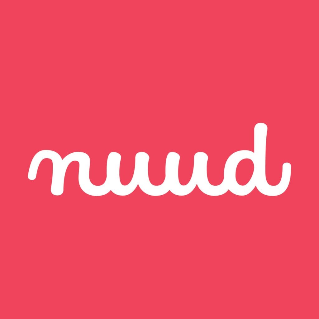 Nuud logo rød bakgrunn
