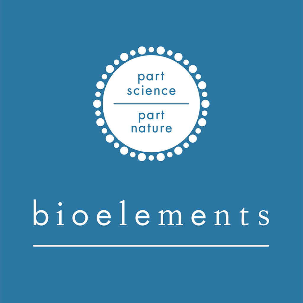 bioelements logo seal stack knock out on blue 1000x1000