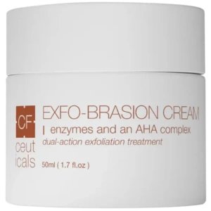 Exfo-Brasion Cream er en effektiv peeling med trippel virkning som gir jevnere hud og klarere glød. Fjerner døde hudceller og renser porer Forbedrer hudtekstur og hudtone Gir en frisk og strålende hud