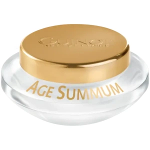 Guinot Age Summum Creme er en avansert anti-ageing krem som revitaliserer huden på cellenivå. Den booster celleaktiviteten, styrker hudens immunforsvar og motvirker alle synlige aldringstegn. Resultatet er en fastere, glattere og mer strålende hud: Reduserer rynker og fine linjer Jevner ut hudtone og pigmentering Gir økt spenst og glød